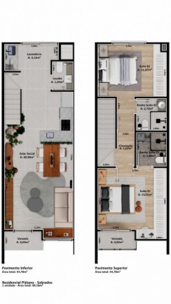 Sobrados de 2 suítes com AMPLO PÁTIO Bairro Montanha - Lajeado - RS